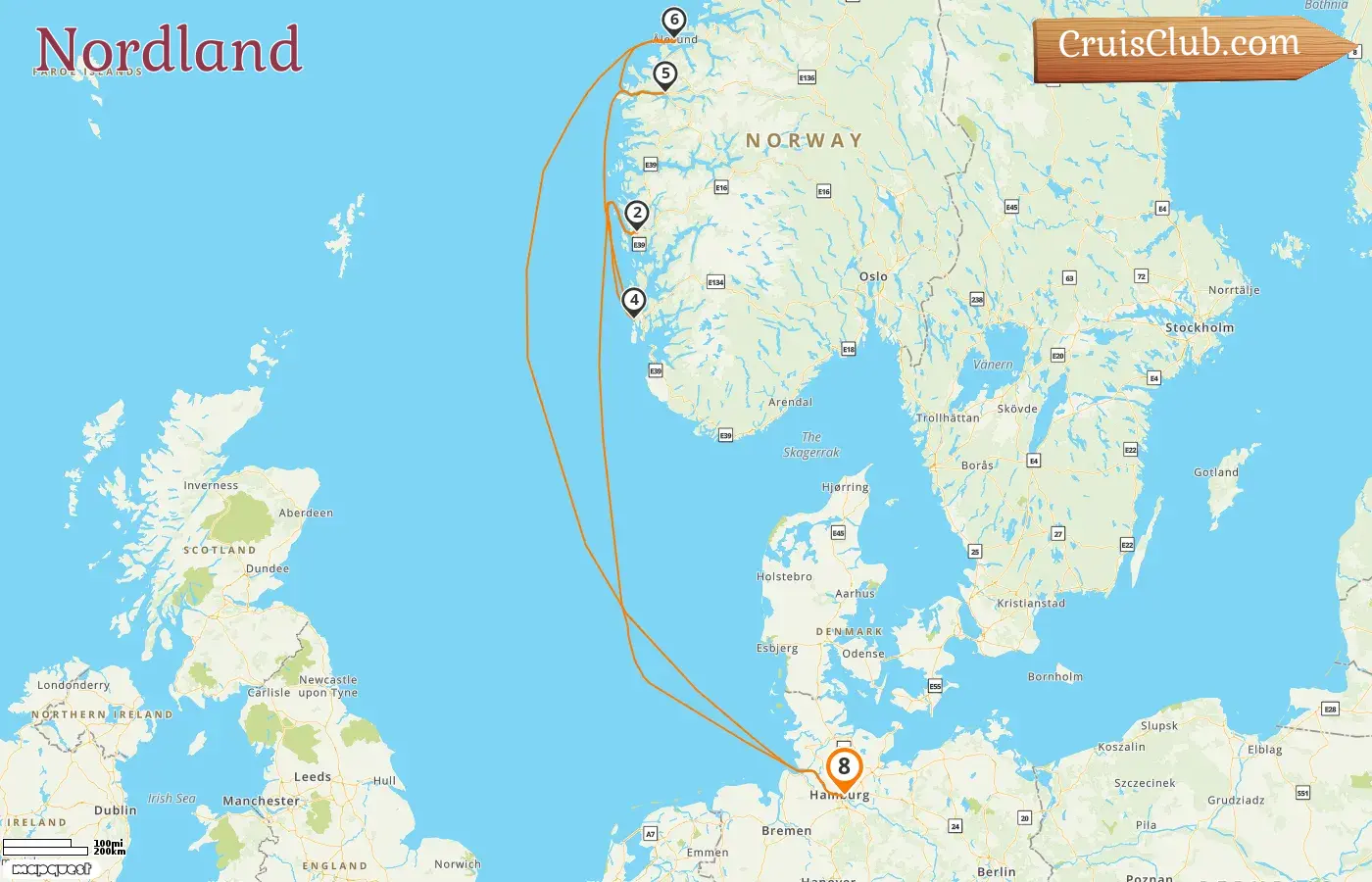 Croisière dans le Nordland au départ de Hambourg à bord du navire AIDAperla avec des escales en Allemagne et en Norvège pendant 8 jours