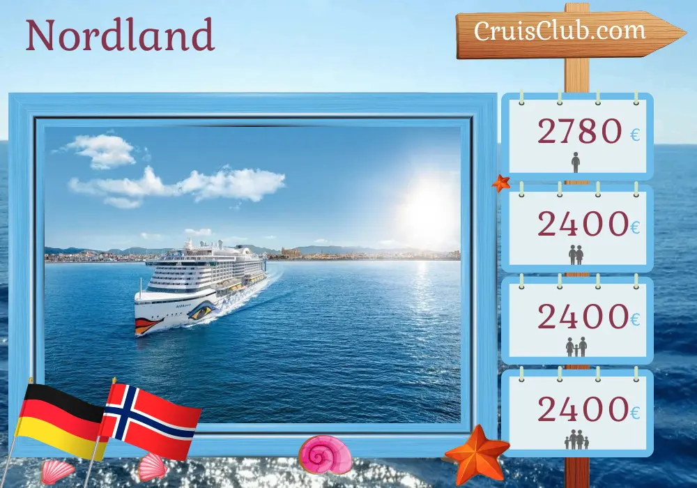 Crucero por el Norte desde Hamburgo a bordo del barco AIDAperla con visitas a Alemania y Noruega durante 8 días