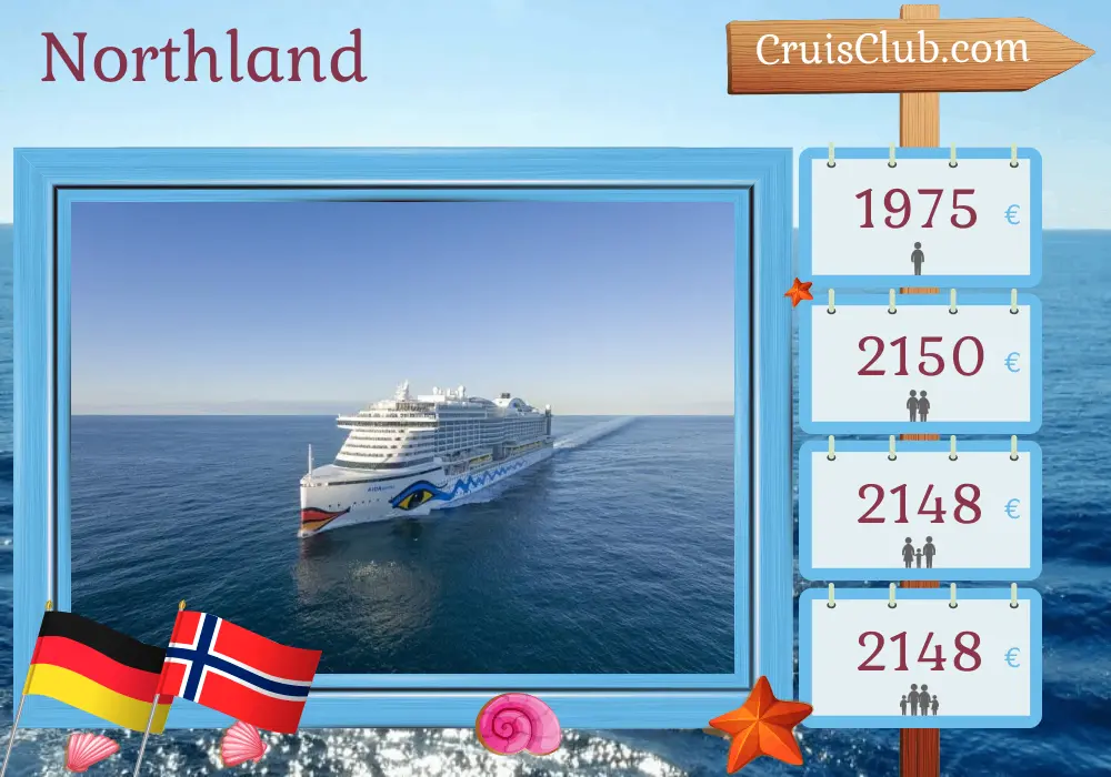 Cruise in the Northland from Hamburg aboard AIDAprima ship with visits to Germany and Norway for 8 days