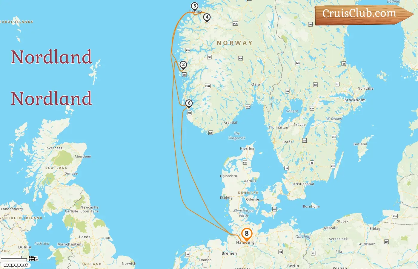 Cruzeiro no Norte a partir de Hamburgo a bordo do navio AIDAprima com visitas à Alemanha e Noruega por 8 dias