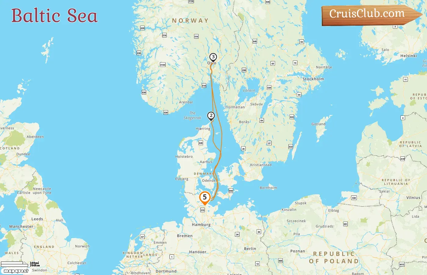 Cruise in the Baltic Sea from Kiel aboard AIDAnova ship with visits to Denmark and Norway for 5 days