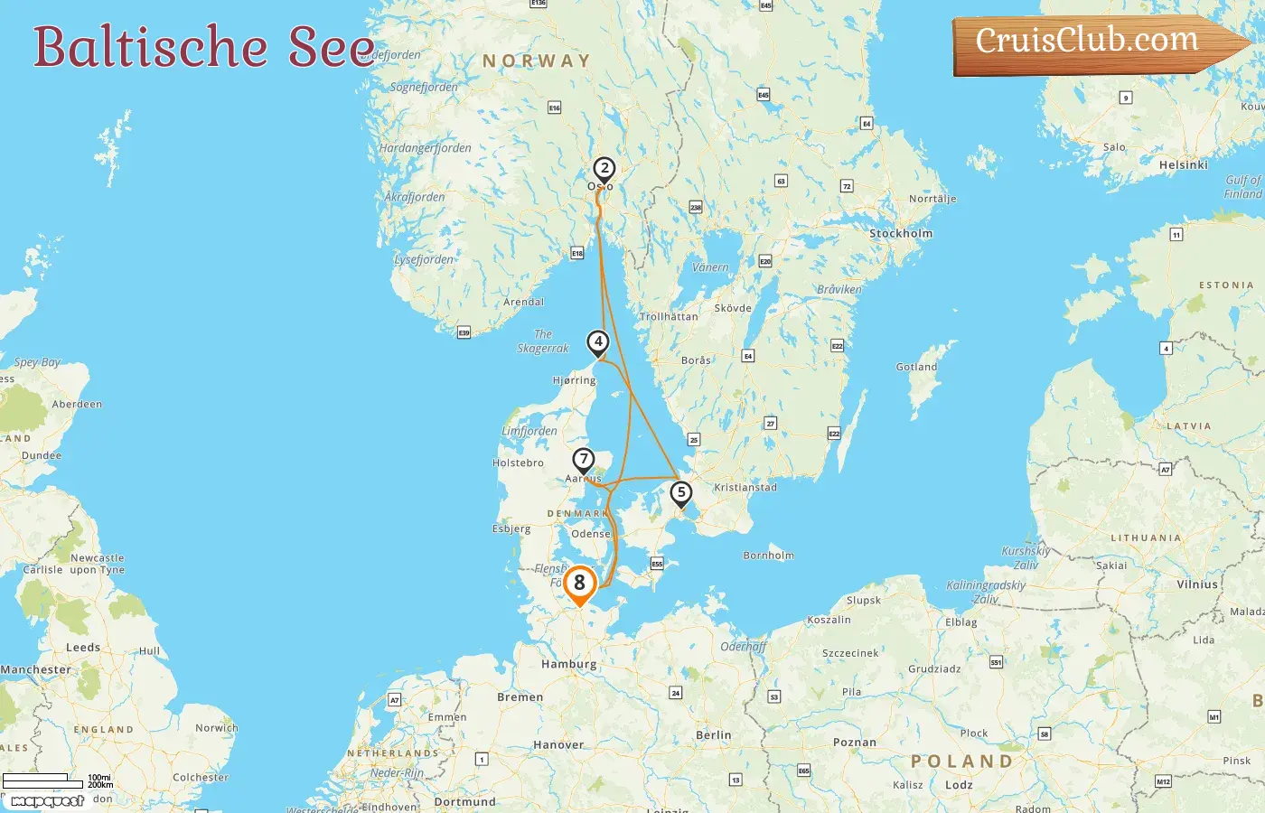 Kreuzfahrt in der Ostsee ab Kiel an Bord des Schiffes AIDAnova mit Besuchen in Norwegen und Dänemark für 8 Tage
