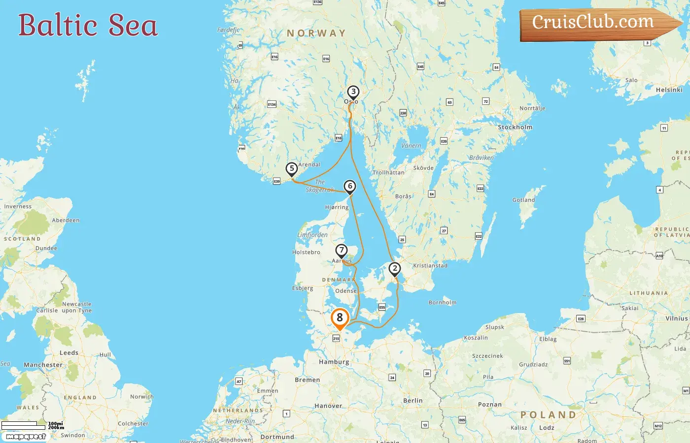 Cruise in the Baltic Sea from Kiel aboard AIDAnova ship with visits to Denmark and Norway for 8 days