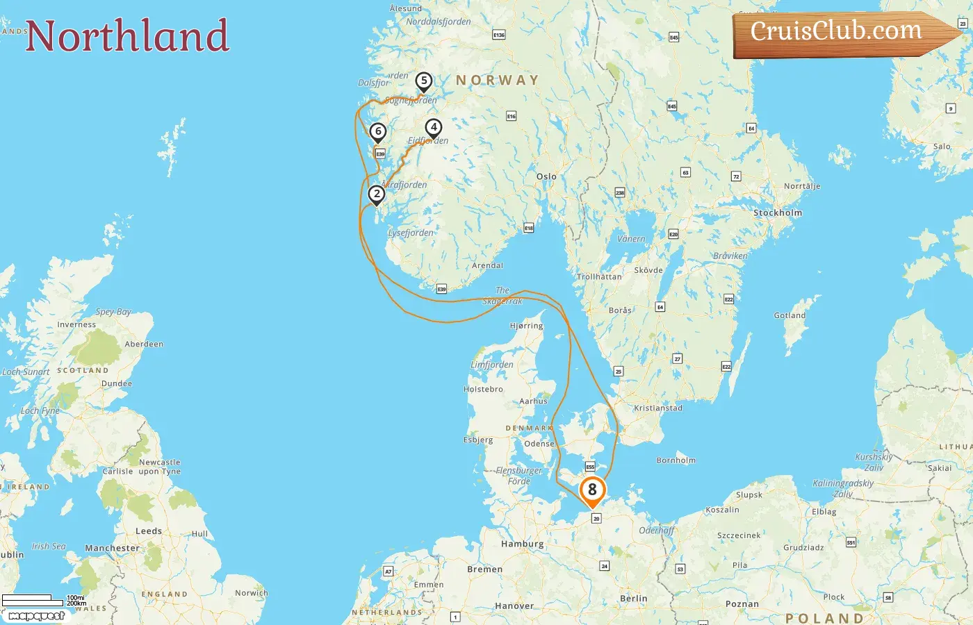 Northland Cruise from Warnemünde on board AIDAdiva with stops in Germany and Norway for 8 days