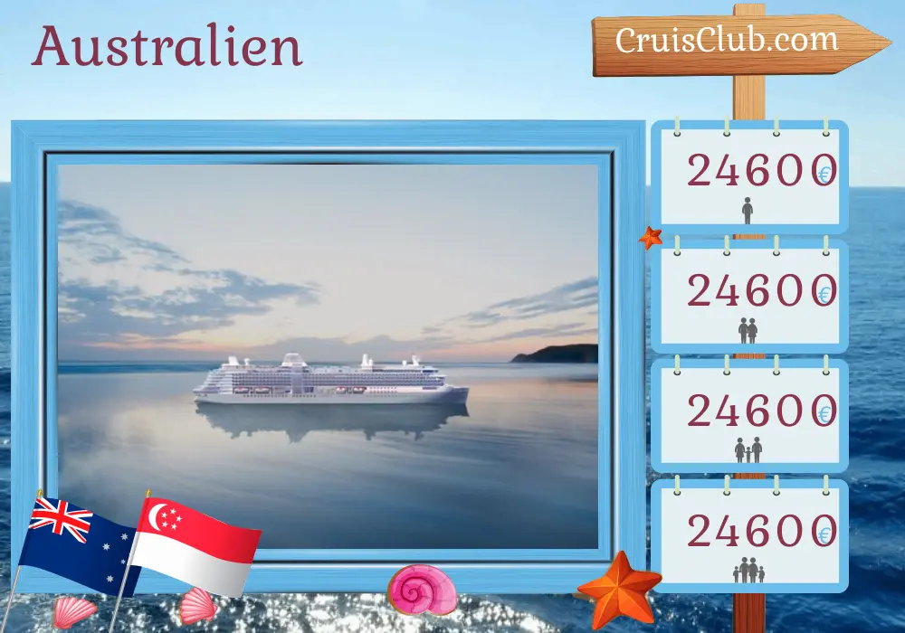Kreuzfahrt in Australien von Sydney nach Singapur an Bord des Schiffes Silver Nova mit Besuchen in Australien, Indonesien und Singapur für 19 Tage