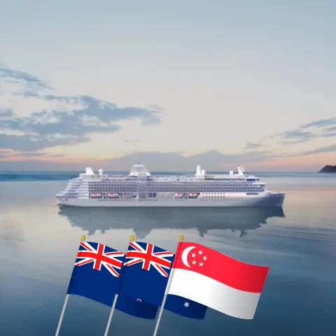 Cruise in the Australia from Auckland to Singapore aboard Silver Nova ship with visits to New Zealand, Australia, Indonesia, and Singapore for 35 days