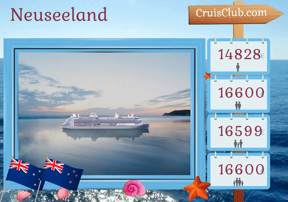 Kreuzfahrt in Neuseeland von Sydney nach Auckland an Bord des Schiffes Silver Nova mit Besuchen in Australien und Neuseeland für 14 Tage