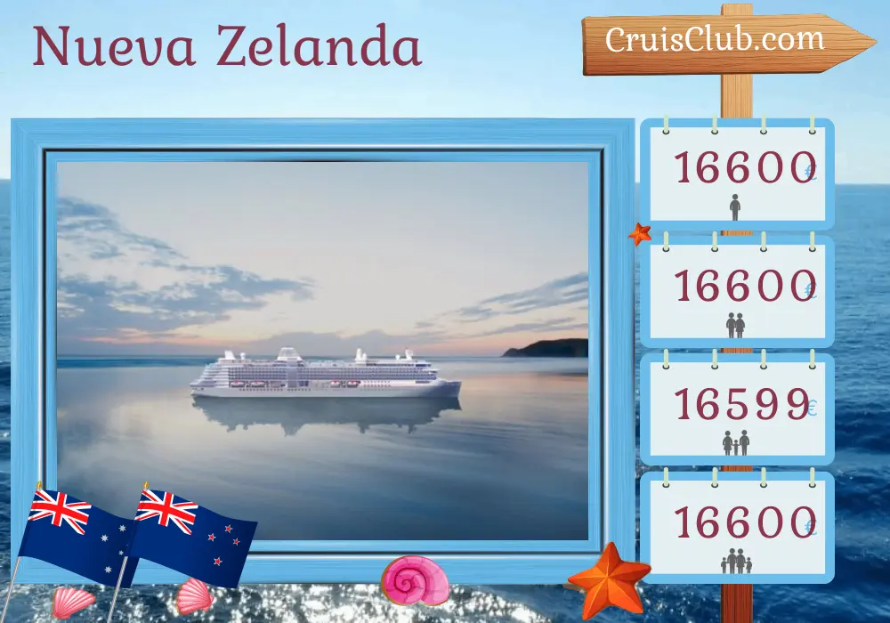 Crucero en Nueva Zelanda de Sídney a Auckland a bordo del barco Silver Nova con visitas a Australia y Nueva Zelanda durante 14 días