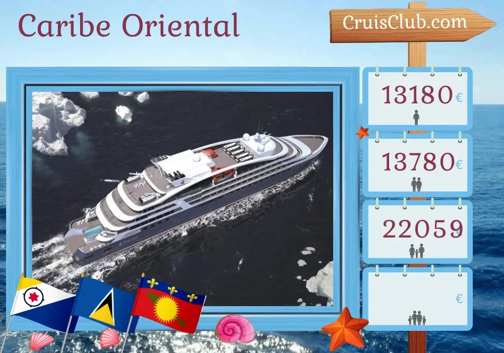 Crucero por el Caribe Oriental desde Cristóbal hasta Fort-de-France a bordo del barco Le Champlain con visitas a Panamá, Colombia, San Vicente y las Granadinas, Santa Lucía y Guadalupe durante 13 días