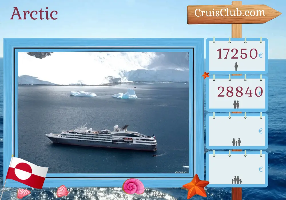 Cruise in the Arctic from Kangerlussuaq aboard L`Austral ship with visits to Greenland for 14 days