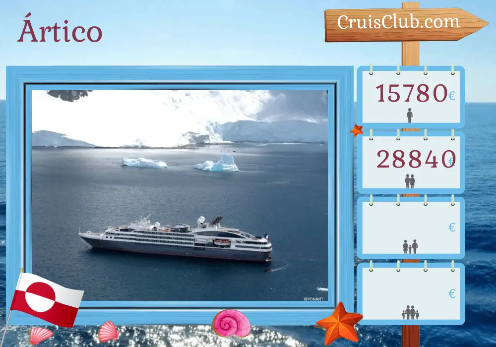 Cruzeiro no Ártico a partir de Kangerlussuaq a bordo do navio L`Austral com visitas à Groenlândia por 14 dias