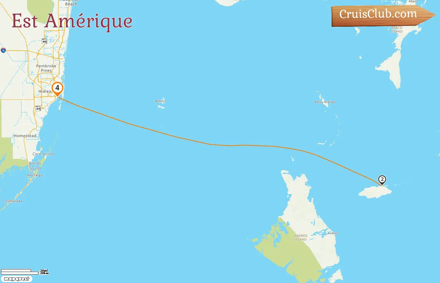 Croisière dans l`Est des États-Unis au départ de Miami à bord du navire MSC Divina avec des visites aux États-Unis et aux Bahamas pendant 4 jours