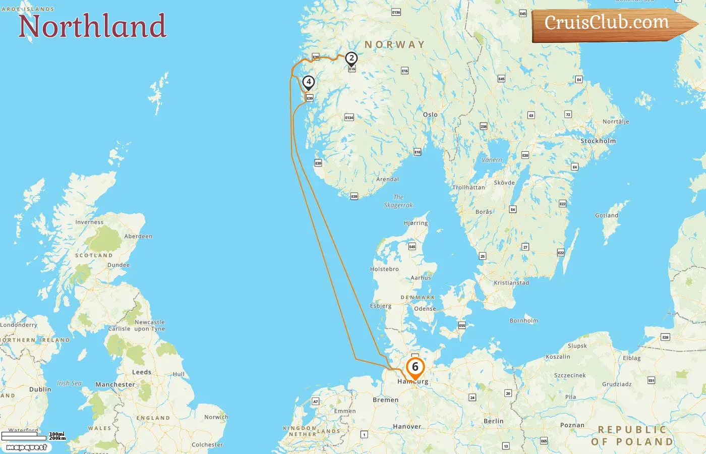 Cruise in the Northland from Hamburg aboard AIDAprima ship with visits to Germany and Norway for 6 days