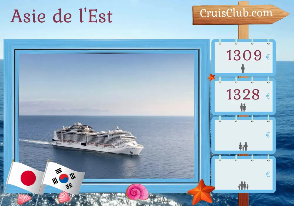 Croisière en Asie de l`Est au départ de Tokyo à bord du navire MSC Bellissima avec des visites au Japon et en Corée du Sud pendant 6 jours