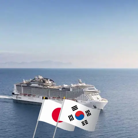 Cruise in the East Asia from Tokyo aboard MSC Bellissima ship with visits to Japan and South Korea for 6 days
