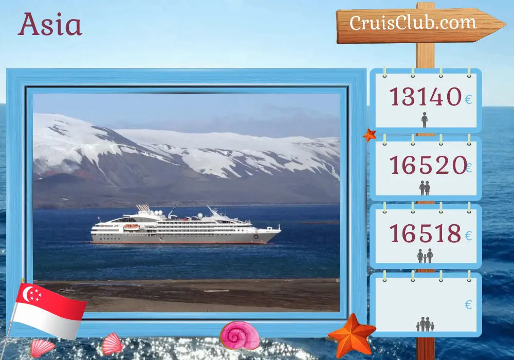 Crucero en Asia de Benoa a Singapur a bordo del barco Le Soléal con visitas a Indonesia y Singapur durante 13 días