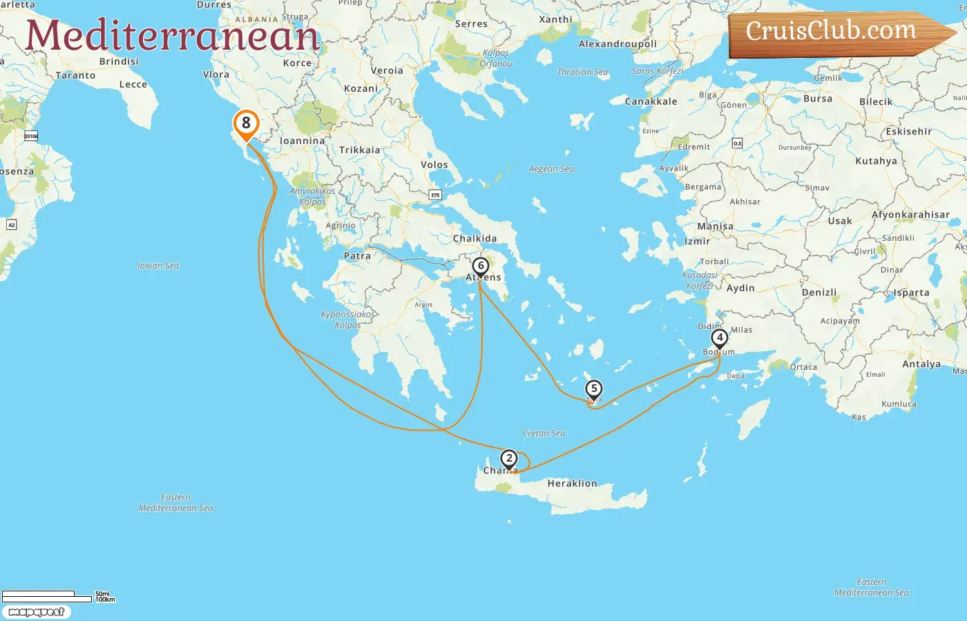 Cruise in the Mediterranean from Corfu aboard AIDAblu ship with visits to Greece and Turkey for 8 days