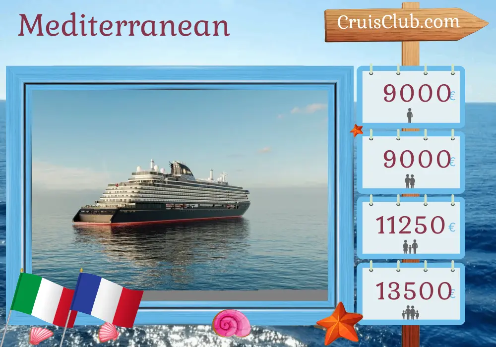 Cruise in the Mediterranean from Genoa to Civitavecchia aboard EXPLORA III ship with visits to Italy and France for 6 days