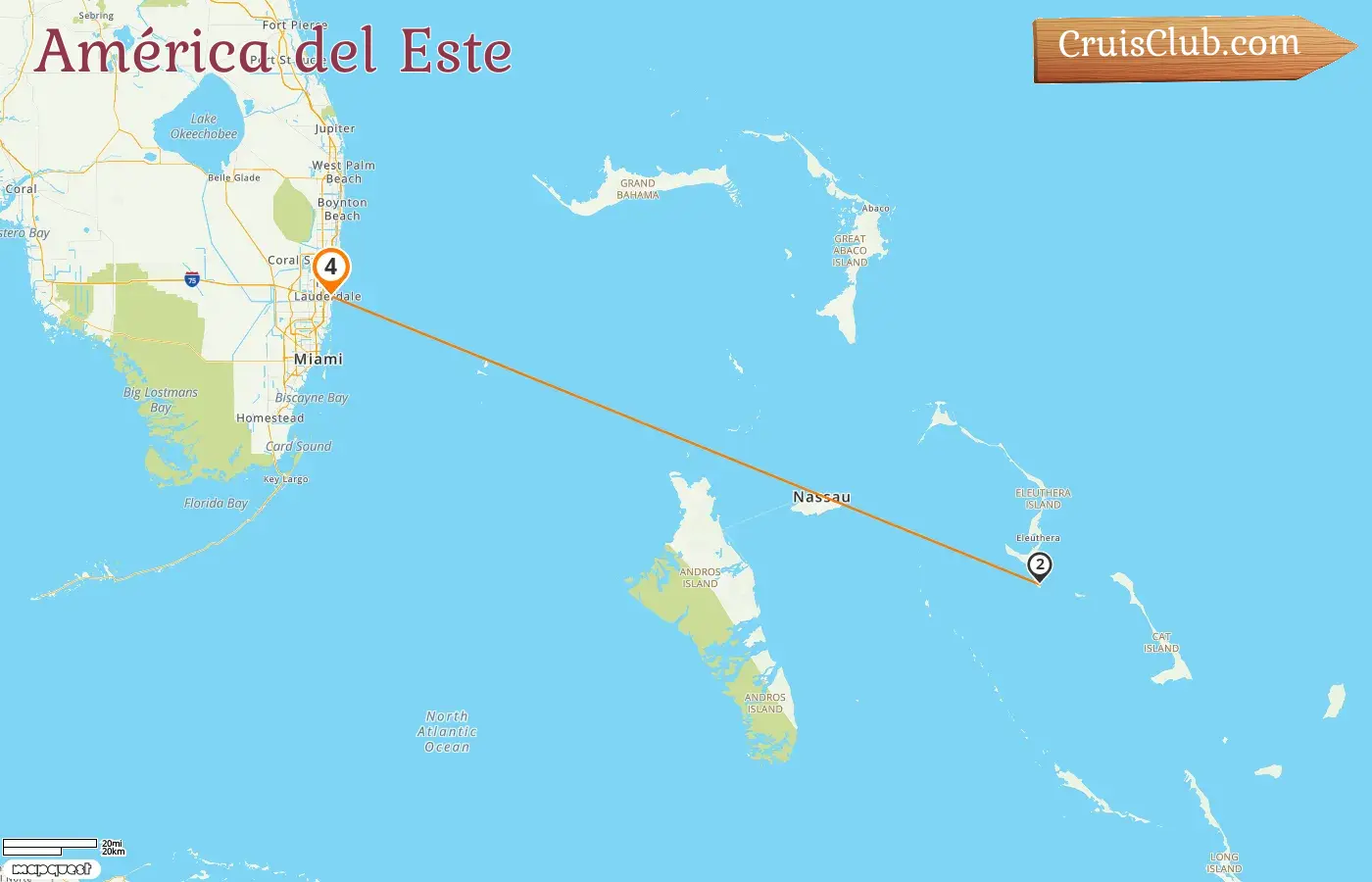 Crucero por el Este de América desde Fort Lauderdale a bordo del barco Disney Dream con visitas a Estados Unidos y Bahamas por 4 días
