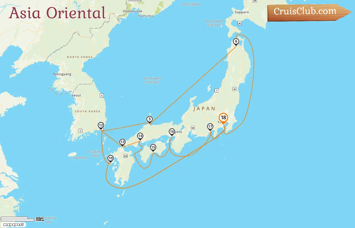 Crucero por Asia Oriental desde Yokohama a bordo del barco Diamond Princess con visitas a Japón y Corea del Sur durante 18 días
