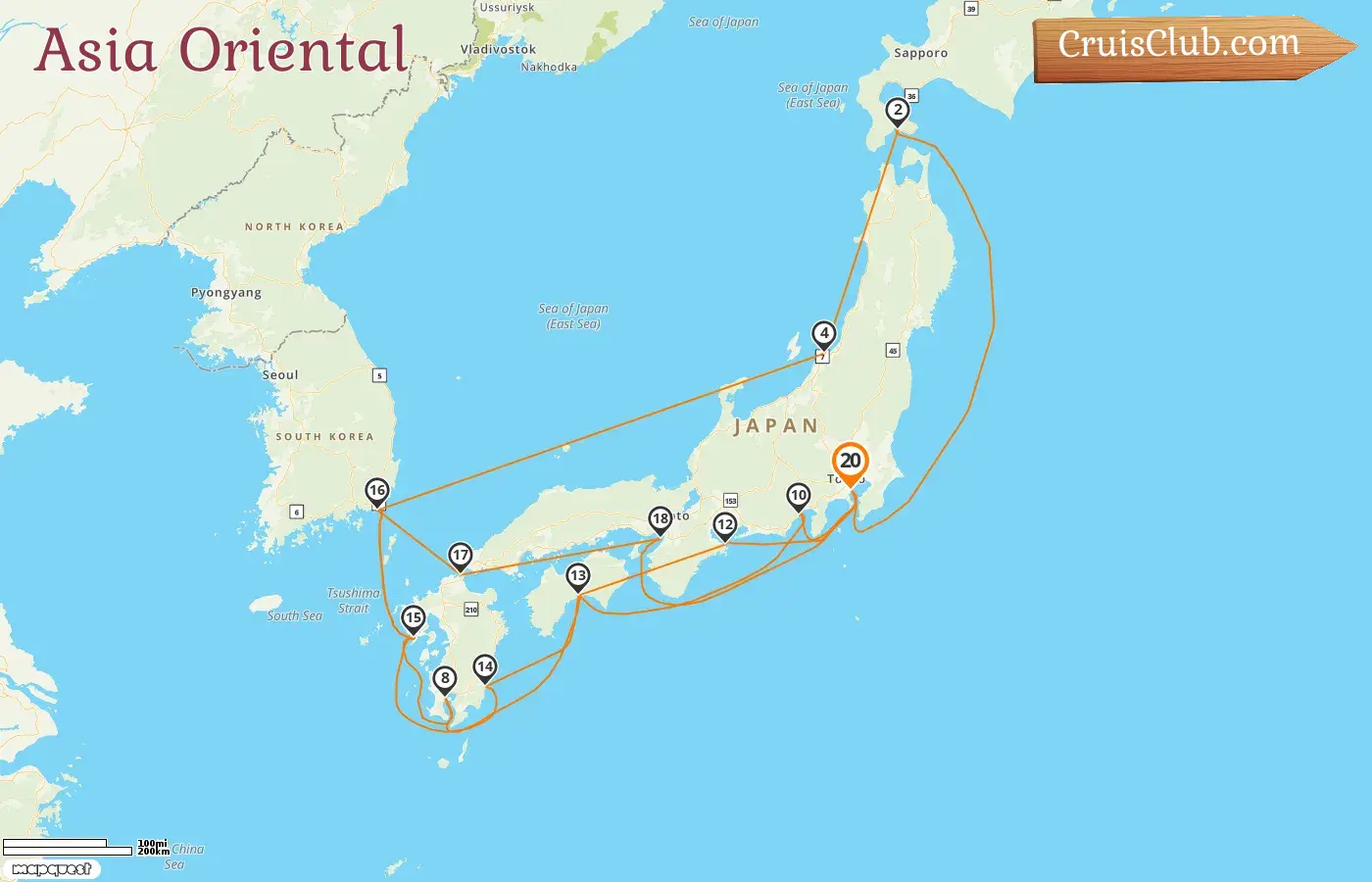 Crucero por el Este de Asia desde Yokohama a bordo del barco Diamond Princess con visitas a Japón y Corea del Sur durante 20 días