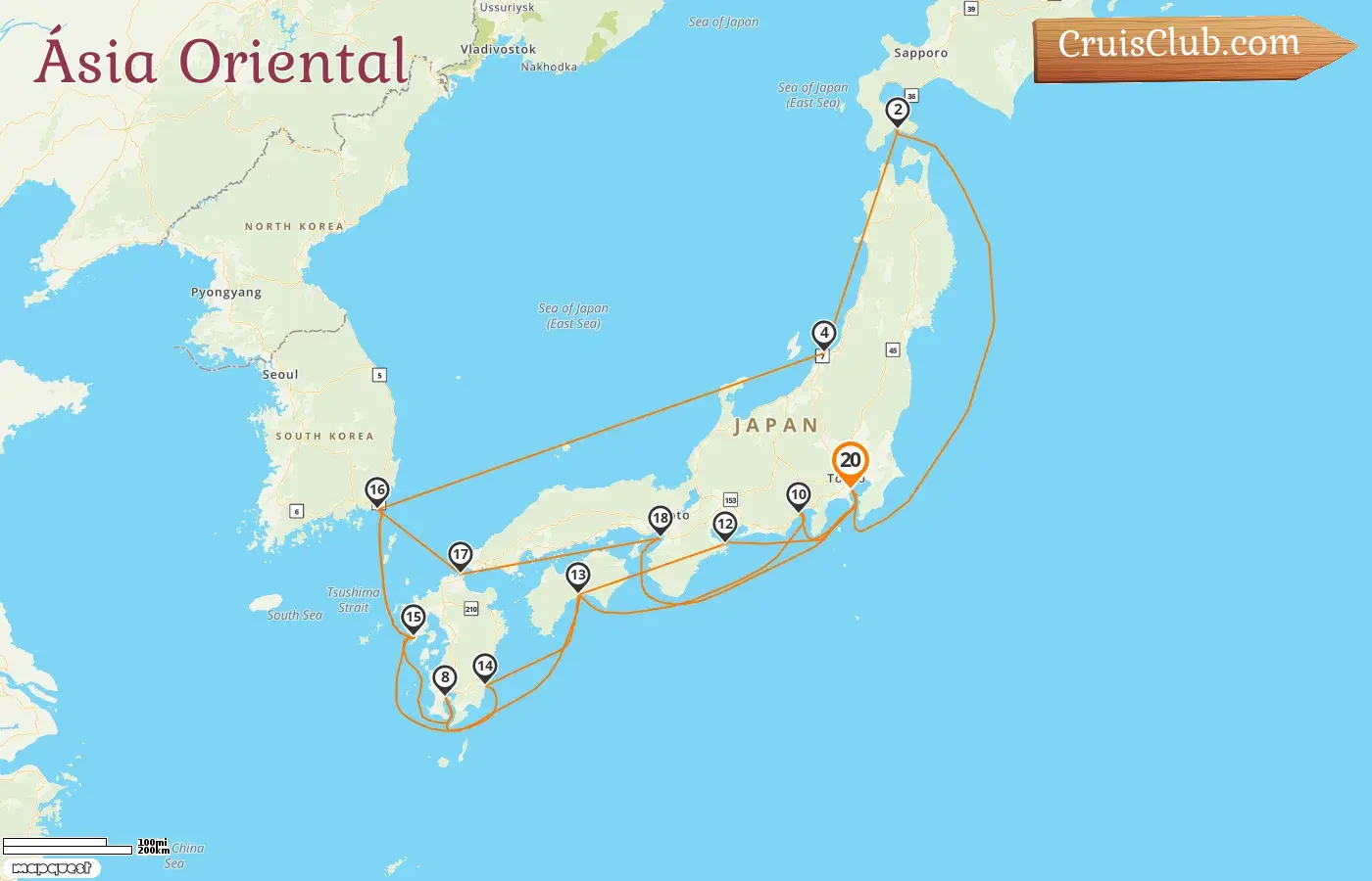 Cruzeiro no leste da Ásia a partir de Yokohama a bordo do navio Diamond Princess com visitas ao Japão e à Coreia do Sul por 20 dias