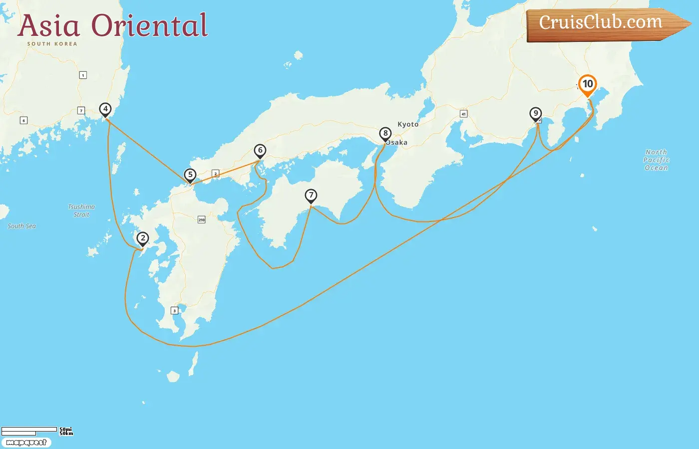 Viaje en crucero por el este de Asia desde Yokohama a bordo del barco Diamond Princess con visitas a Japón y Corea del Sur durante 10 días