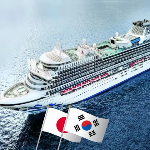 Cruise in the East Asia from Yokohama aboard Diamond Princess ship with visits to Japan and South Korea for 12 days