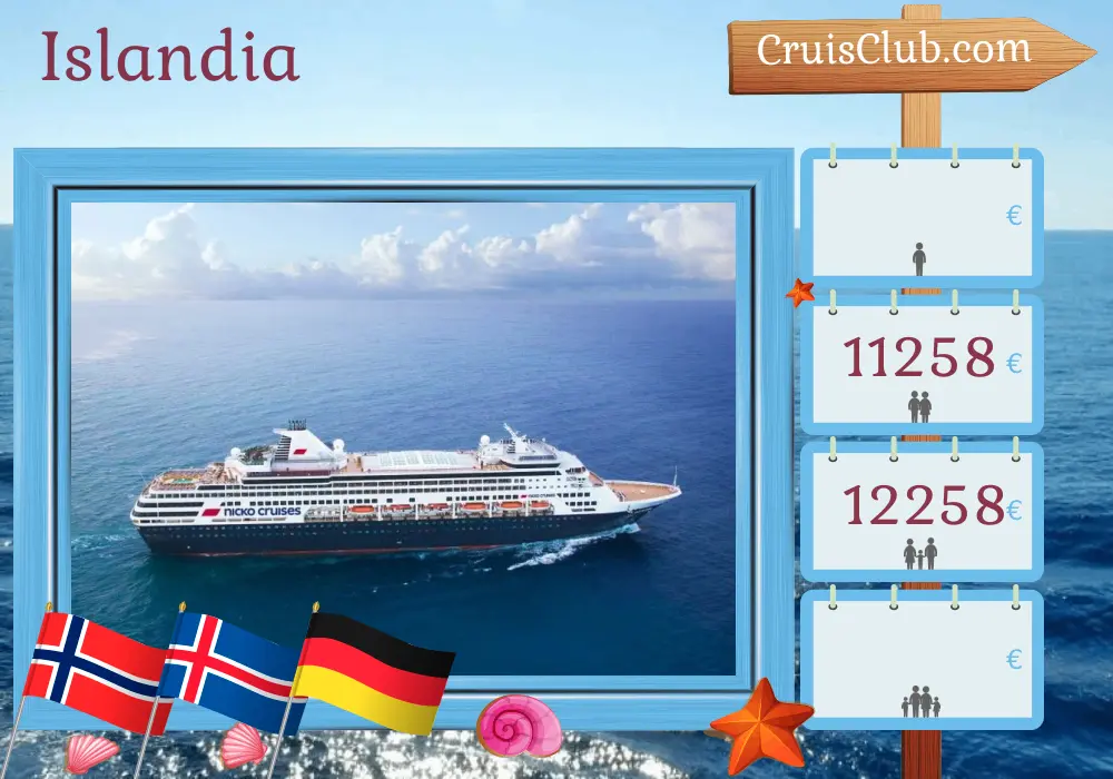 Crucero en Islandia de Kiel a Hamburgo a bordo del barco Vasco da Gama con visitas a Noruega, Islandia y Alemania por 19 días