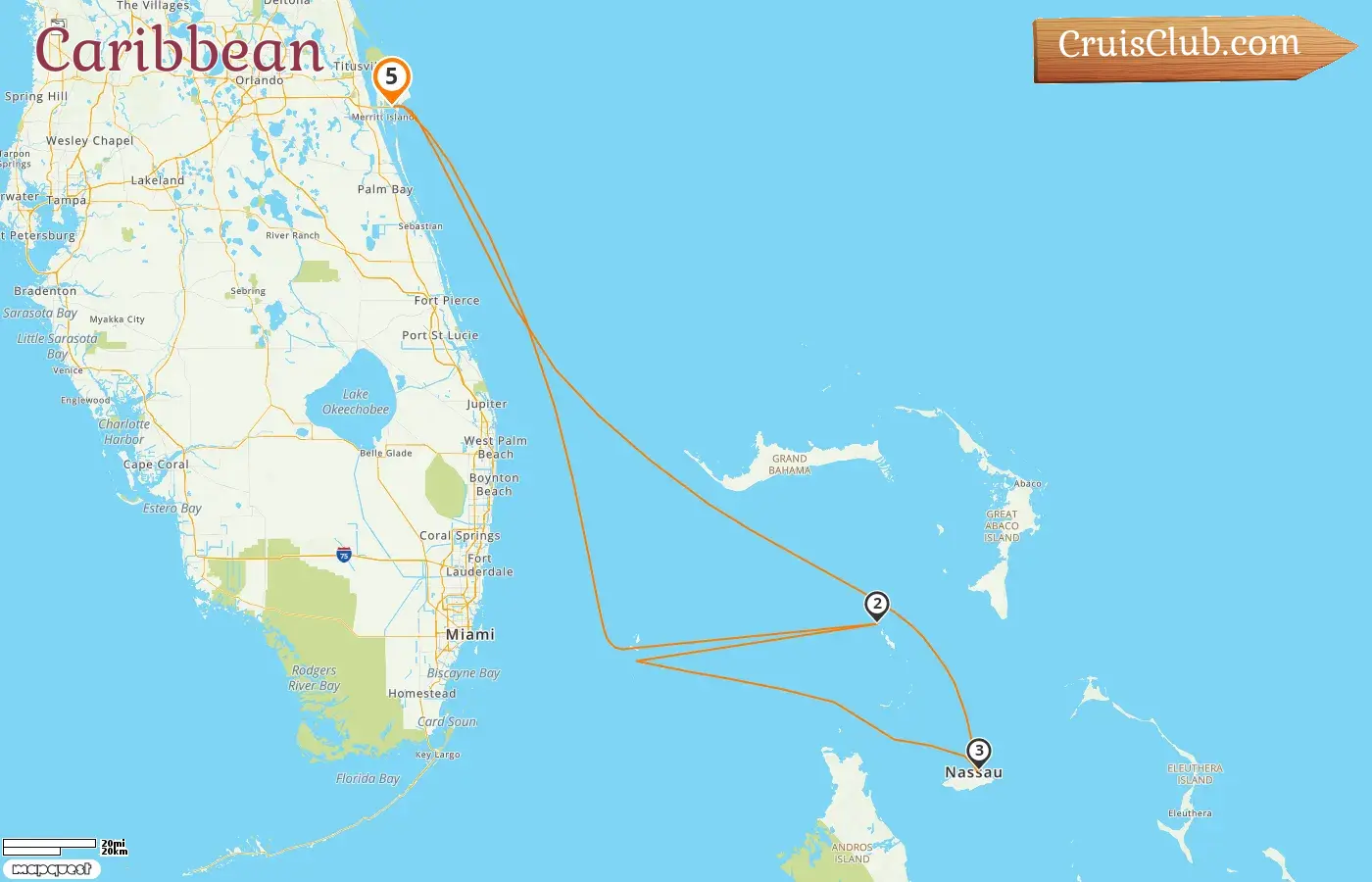 Cruise in the Caribbean from Port Canaveral / Orlando aboard Norwegian Joy ship with visits to USA and Bahamas for 5 days