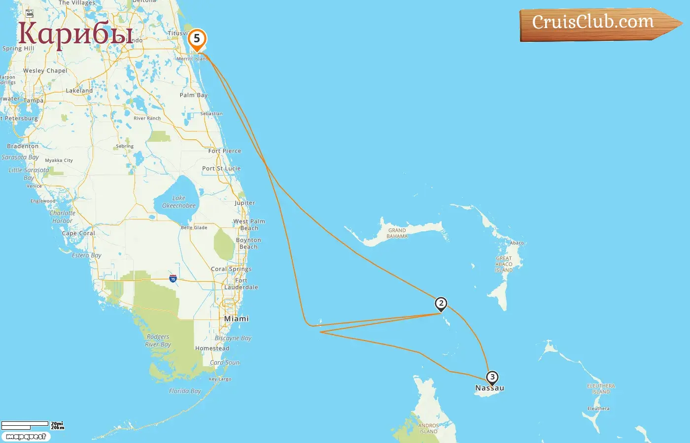 Круиз по Карибскому морю из Порт Канаверала / Орландо на борту судна Norwegian Joy с посещением США и Багамских островов на 5 дней