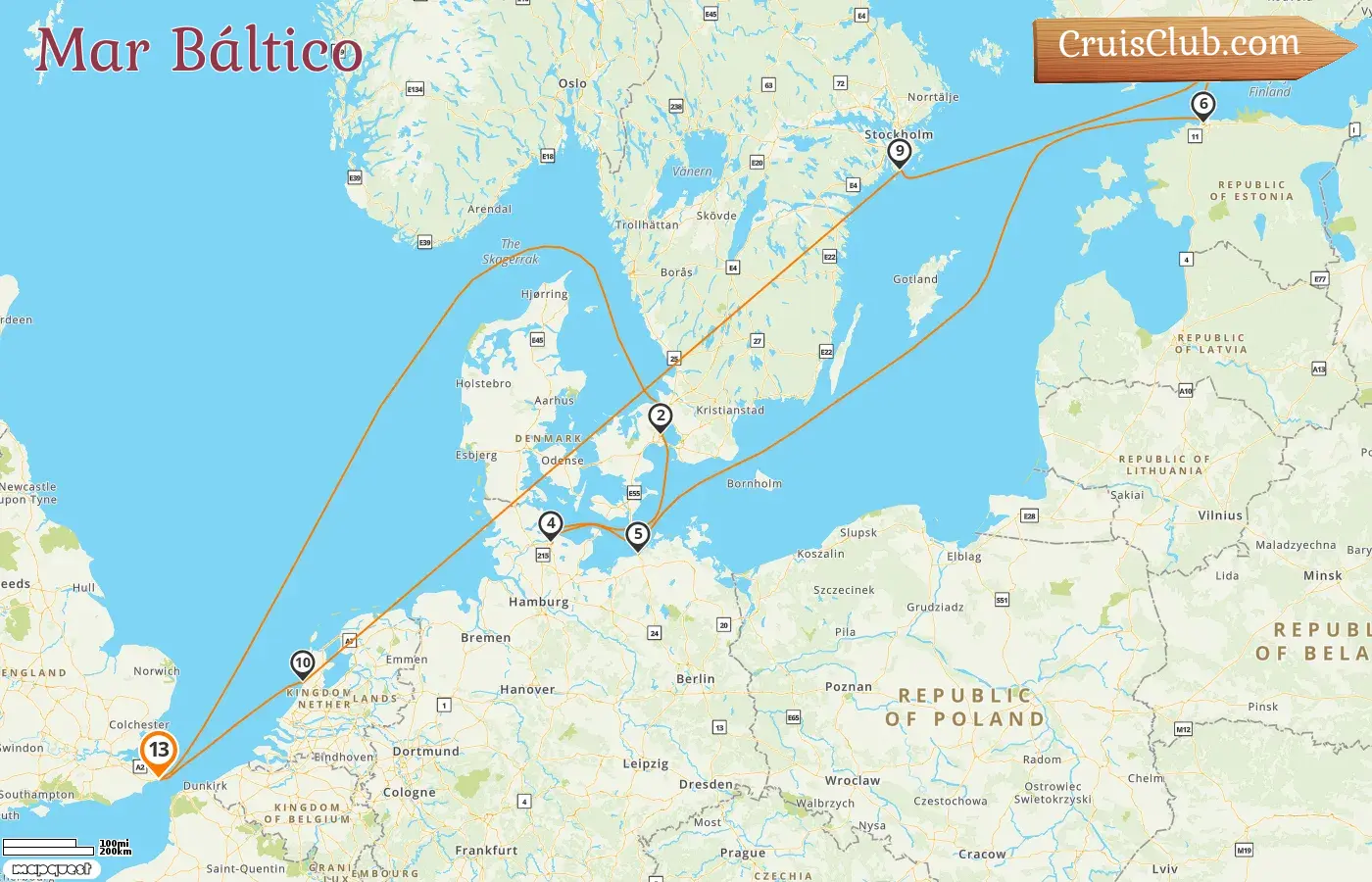 Cruzeiro no Mar Báltico a partir de Dover a bordo do navio Carnival Legend com visitas a Dinamarca, Alemanha, Estônia, Finlândia, Suécia e Países Baixos por 13 dias