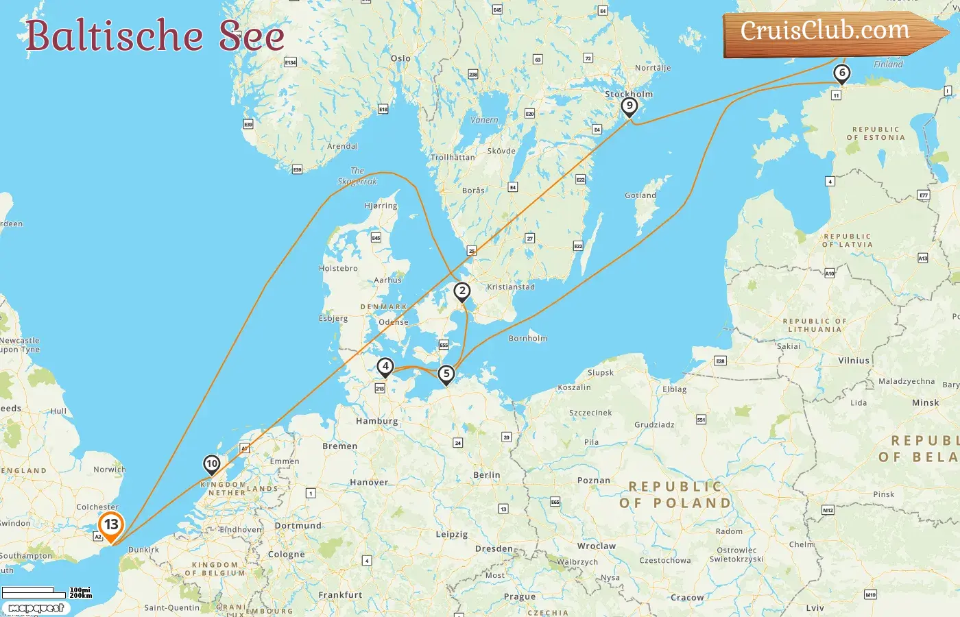 Kreuzfahrt in der Ostsee ab Dover an Bord des Carnival Legend-Schiffs mit Stopps in Dänemark, Deutschland, Estland, Finnland, Schweden und den Niederlanden für 13 Tage