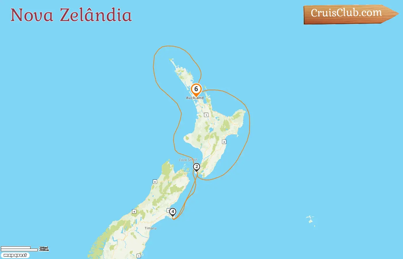 Cruzeiro na Nova Zelândia a bordo do navio Disney Wonder com visitas à Nova Zelândia por 6 dias