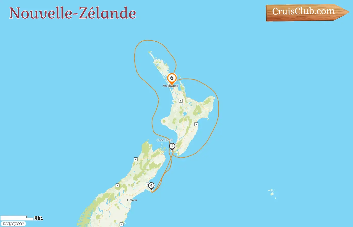 Croisière en Nouvelle-Zélande depuis Auckland à bord du navire Disney Wonder avec des visites en Nouvelle-Zélande pendant 6 jours