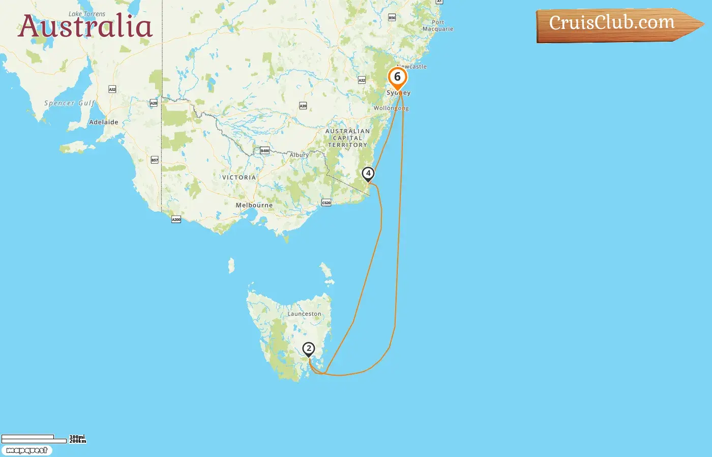 Cruise in the Australia from Sydney aboard Disney Wonder ship with visits to Australia for 6 days