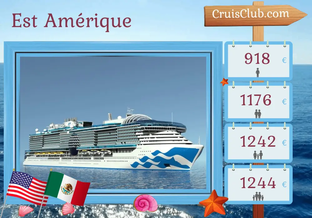 Croisière en Amérique de l`Est au départ de Fort Lauderdale à bord du navire Sun Princess avec des visites aux États-Unis et au Mexique pendant 5 jours