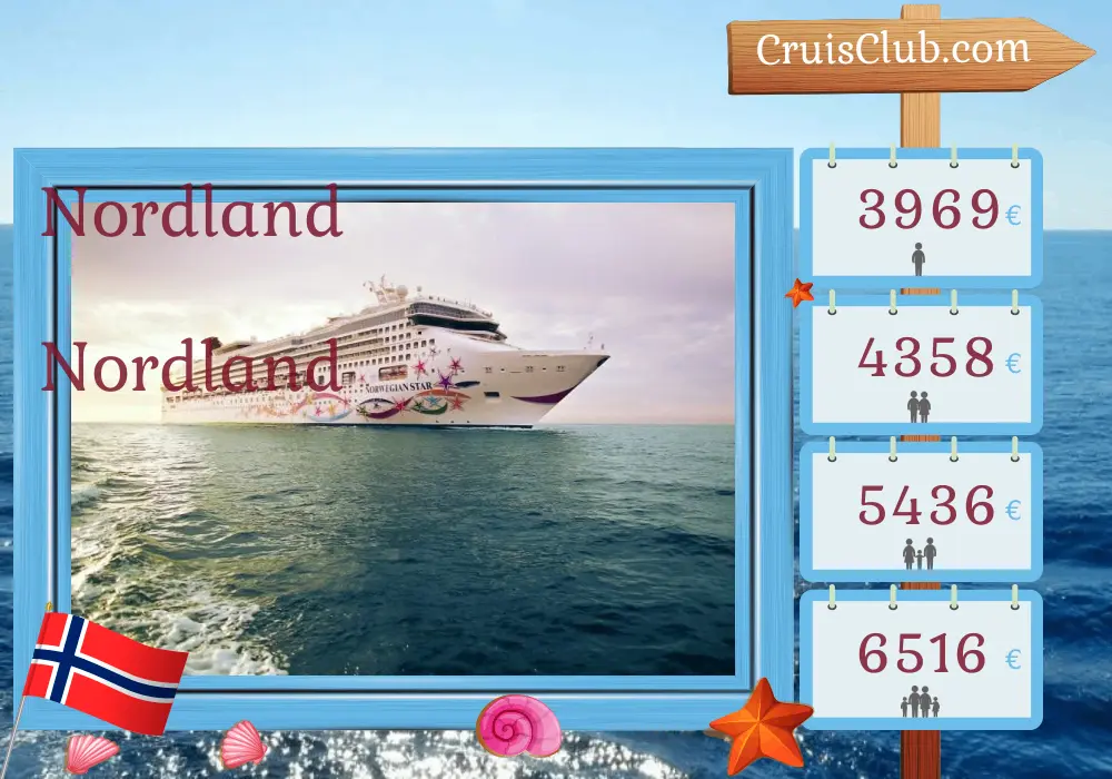 Cruzeiro no Norte a partir de Reykjavik para Southampton a bordo do navio Norwegian Star com visitas à Noruega por 11 dias