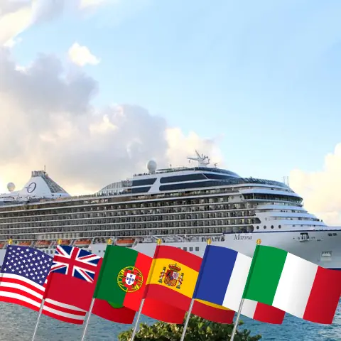 Cruise in the Transatlantic from Miami to Civitavecchia aboard Oceania Marina ship with visits to USA, Bermuda, Portugal, Spain, France, and Italy for 17 days