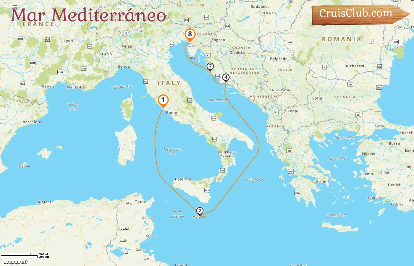 Crucero en el Mediterráneo de Civitavecchia a Trieste a bordo del barco Queen Elizabeth con visitas a Italia, Malta y Croacia durante 8 días