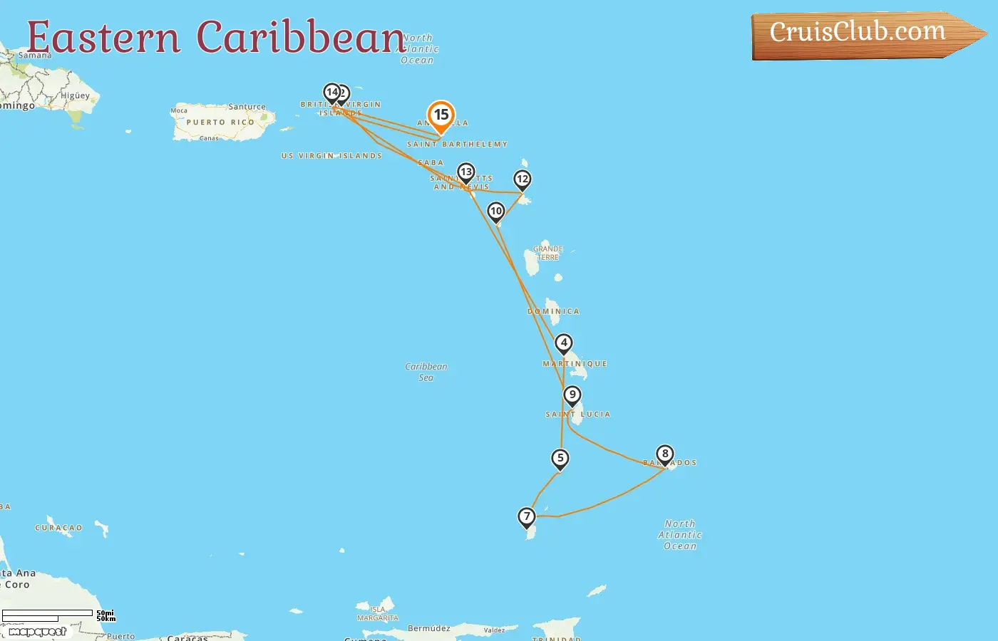 Cruise in the Eastern Caribbean from St. Maarten aboard Seabourn Ovation ship with visits to British Virgin Islands, Saint Kitts and Nevis, Martinique, Saint Vincent and the Grenadines, Grenada, Barbados, Saint Lucia, and Montserrat for 15 days