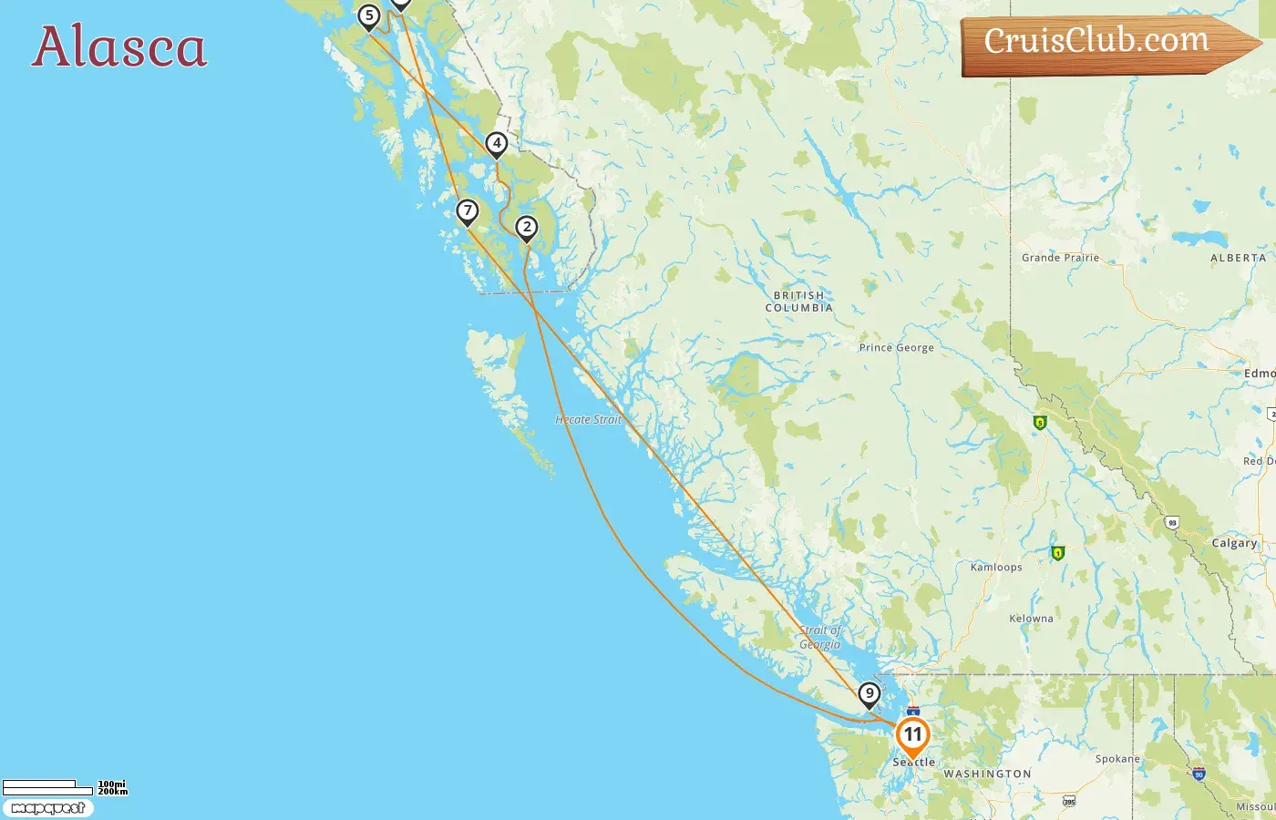 Cruzeiro no Alasca saindo de Seattle a bordo do navio Oceania Riviera com visitas aos EUA e Canadá por 11 dias
