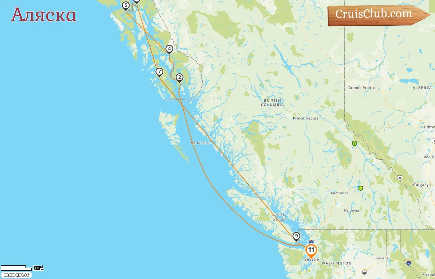 Круиз в Аляску из Сиэтла на борту судна Oceania Riviera с посещением США и Канады на 11 дней