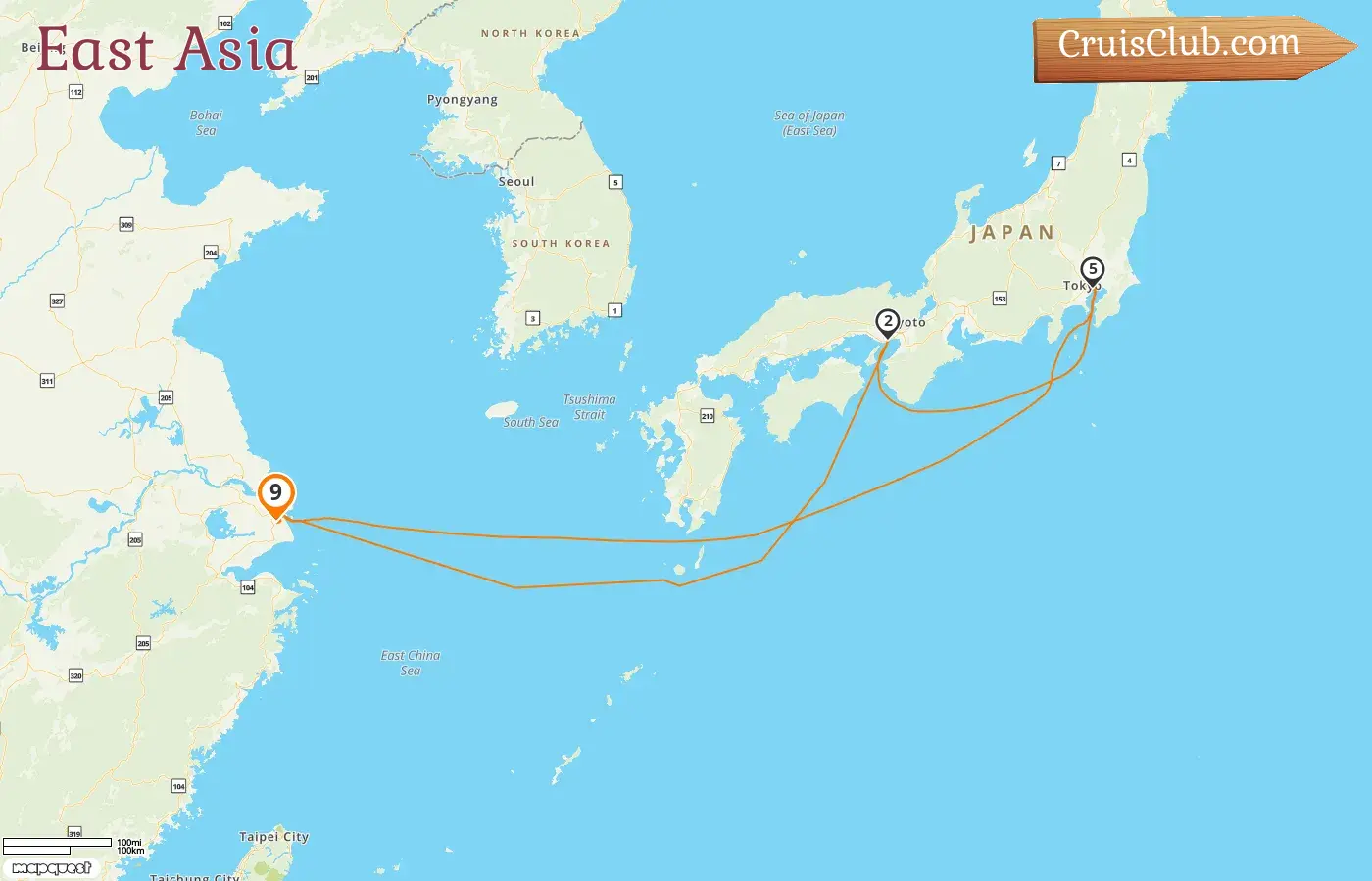 Cruise in the East Asia from Shanghai aboard Spectrum of the Seas ship with visits to China and Japan for 9 days