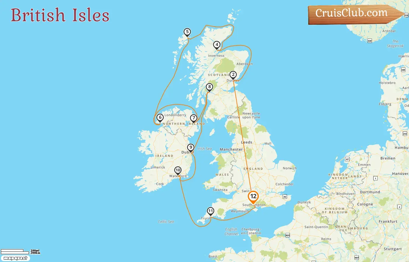 Kreuzfahrt in den Britischen Inseln ab Southampton an Bord des Schiffes Oceania Marina mit Besuchen in Irland für 12 Tage