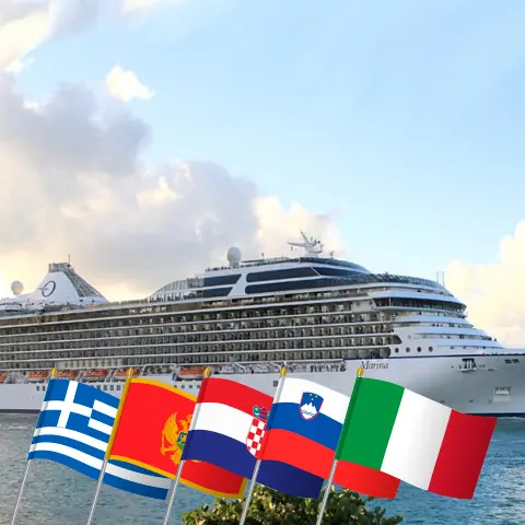 Cruise in the Mediterranean from Istanbul to Trieste aboard Oceania Marina ship with visits to Turkey, Greece, Montenegro, Croatia, Slovenia, and Italy for 11 days