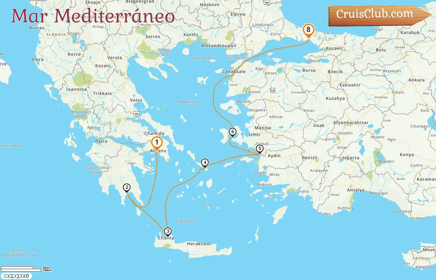 Crucero por el Mediterráneo desde El Pireo a Estambul a bordo del barco Seabourn Quest con visitas a Grecia y Turquía durante 8 días