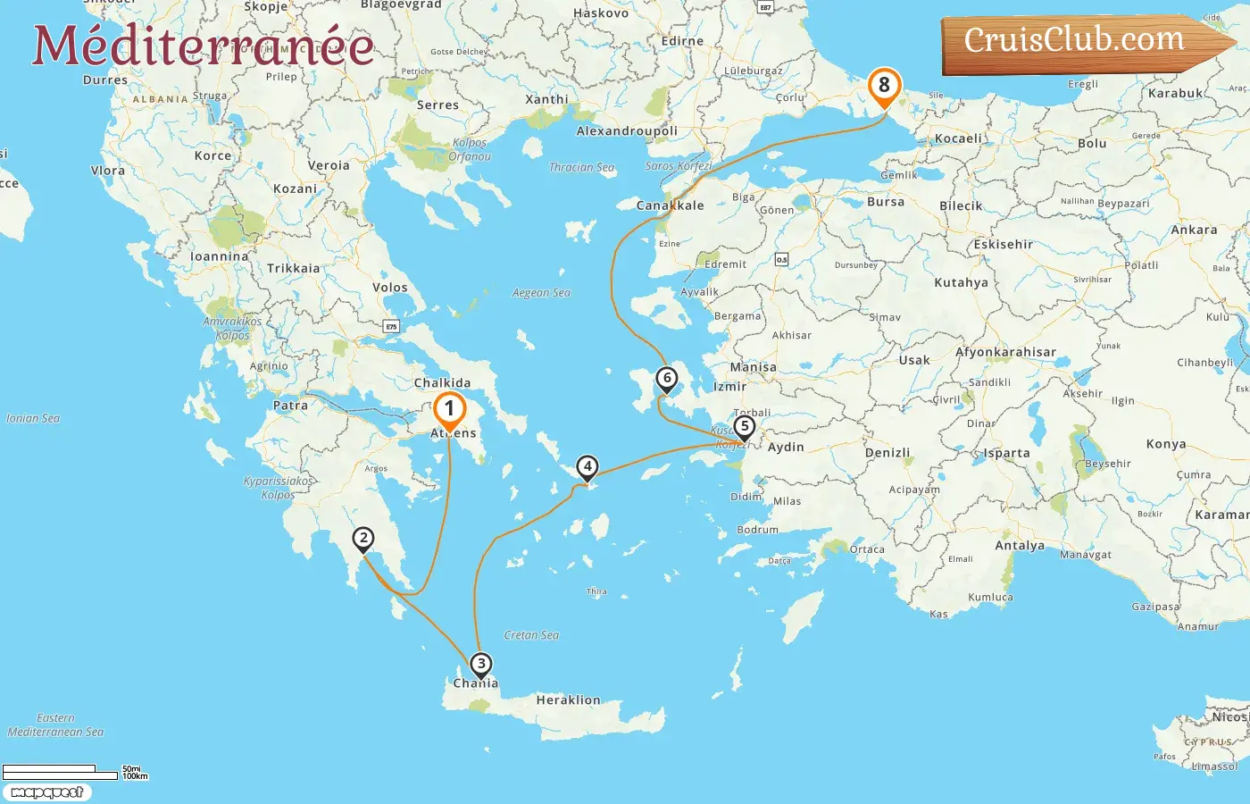 Croisière en Méditerranée de Le Pirée à Istanbul à bord du navire Seabourn Quest avec des escales en Grèce et en Turquie pendant 8 jours