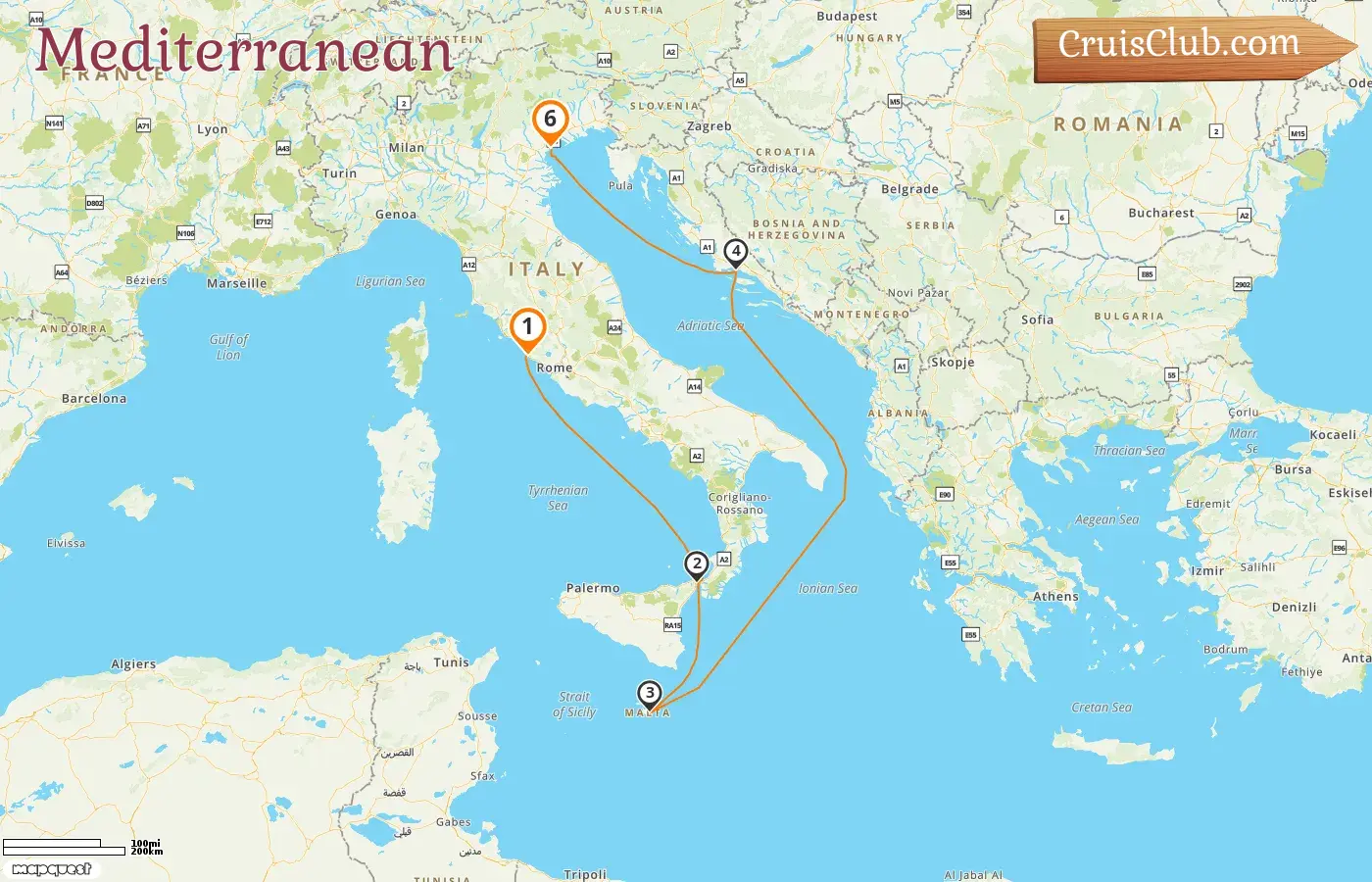 Cruise in the Mediterranean from Civitavecchia to Marghera aboard MSC Armonia ship with visits to Italy, Malta, and Croatia for 6 days