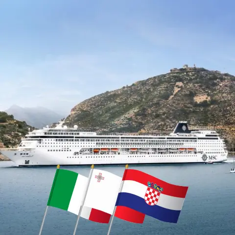 Cruise in the Mediterranean from Civitavecchia to Marghera aboard MSC Armonia ship with visits to Italy, Malta, and Croatia for 6 days